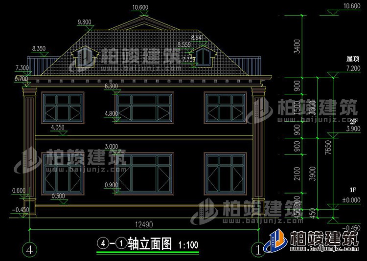 背立面图